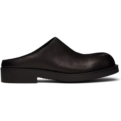 Mm6 Maison Margiela Black Leather Biker Mule Loafers