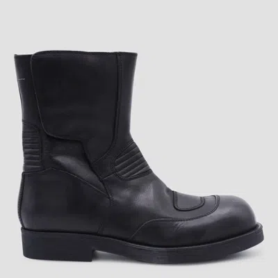 Mm6 Maison Margiela Leather Biker Boot In Black