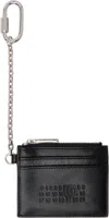 Mm6 Maison Margiela Black Leather Card Holder In T8013 Black
