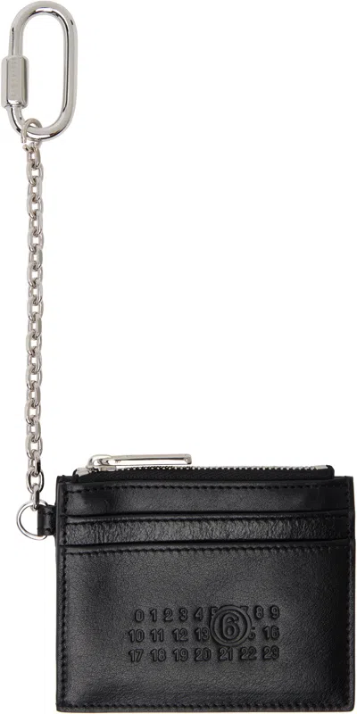 Mm6 Maison Margiela Black Leather Card Holder In T8013 Black