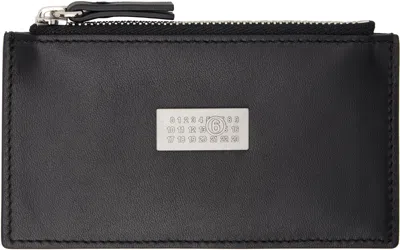 Mm6 Maison Margiela Black Leather Card Holder In T8013 Black