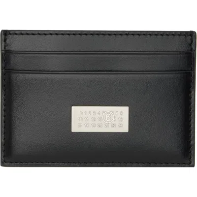 Mm6 Maison Margiela Black Leather Card Holder In T8013 Black