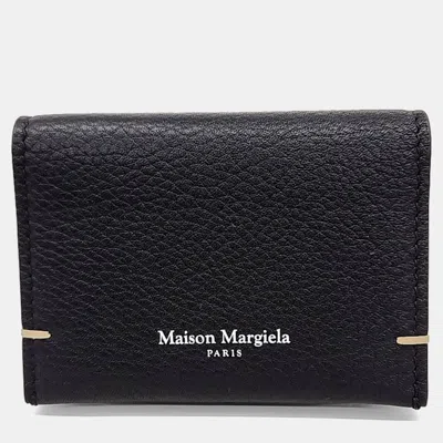 Pre-owned Mm6 Maison Margiela Black Leather Card Wallet