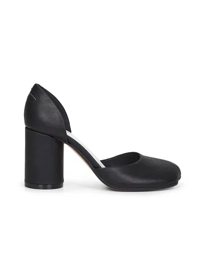 Mm6 Maison Margiela Black Leather Décolleté