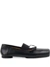 Mm6 Maison Margiela Square Toe Flat Shoes In Black