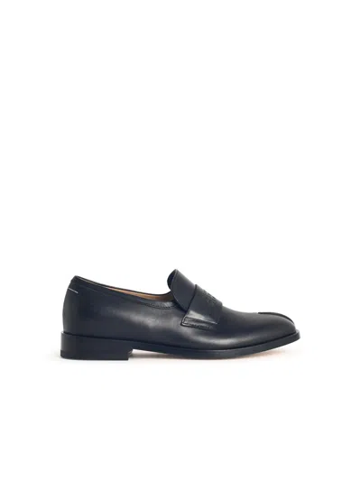 Mm6 Maison Margiela Black Leather Loafers