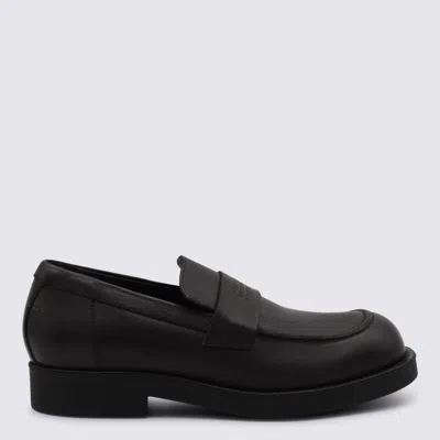 Mm6 Maison Margiela Black Calf Leather Bos Taurus Slip-on Loafers