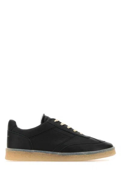 Mm6 Maison Margiela Black Leather Sneakers