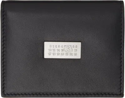 Mm6 Maison Margiela Black Leather Wallet In T8013 Black