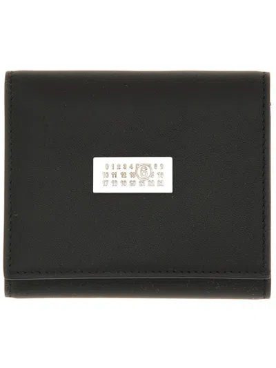 Mm6 Maison Margiela Black Leather Wallets