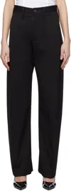 Mm6 Maison Margiela Black Light Cotton Gabardine Trousers In 900 Black