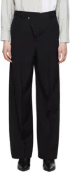 Mm6 Maison Margiela Black Light Wool Blend Trousers In 900 Black