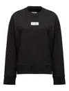 Mm6 Maison Margiela Black Logo Patch Sweatshirt In Black