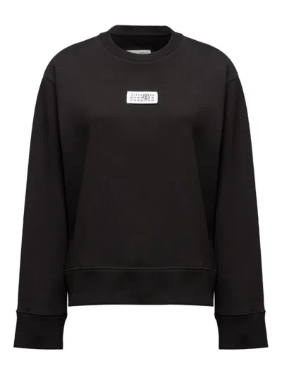MM6 MAISON MARGIELA BLACK LOGO COTTON SWEATSHIRT