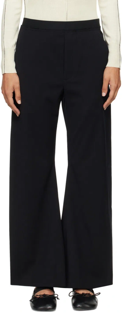 Mm6 Maison Margiela Black Logo-embroidered Trousers In 900 Black