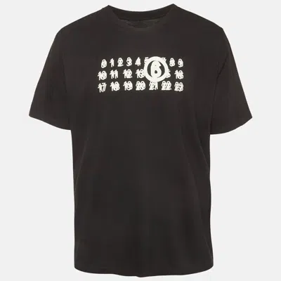 Pre-owned Mm6 Maison Margiela Black Logo Graphic Jersey T-shirt Xl