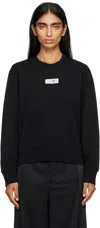 Mm6 Maison Margiela Black Logo Patch Sweatshirt In Black