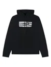Mm6 Maison Margiela Drawstring Hood Kangaroo Pocket Ribbed Cuffs In Black