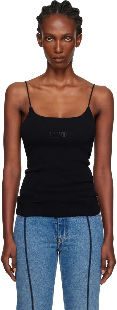 MM6 MAISON MARGIELA BLACK LYCRA JERSEY TANK TOP