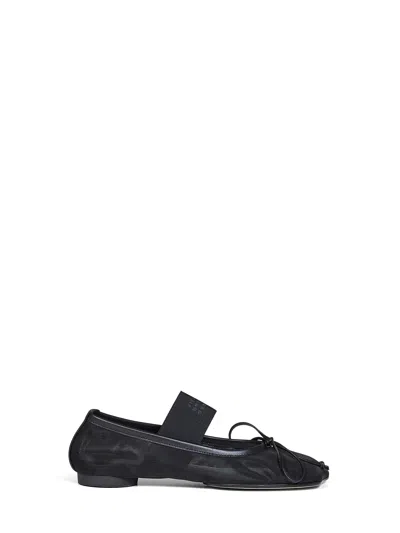 Mm6 Maison Margiela Black Mesh Numeric Anatomic Ballet Flats