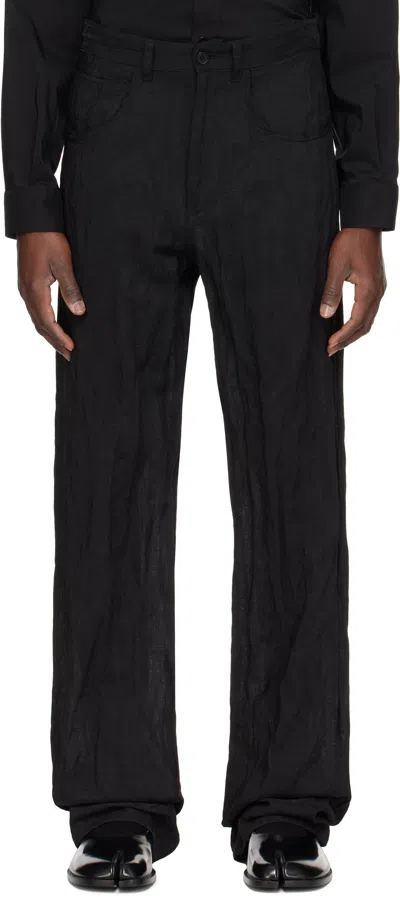 Mm6 Maison Margiela Black Metallic Thread Trousers In 900 Black