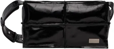 Mm6 Maison Margiela Black Mini Wrinkled Leather Bag