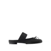 Mm6 Maison Margiela Black Mules With Adjustable Laces And Smooth Finish