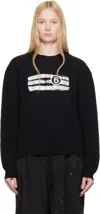 Mm6 Maison Margiela Black Unbrushed Sweat Jersey Sweatshirt In Black