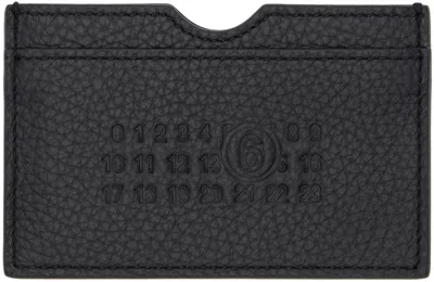 Mm6 Maison Margiela Numbers-motif Leather Card Holder In Black