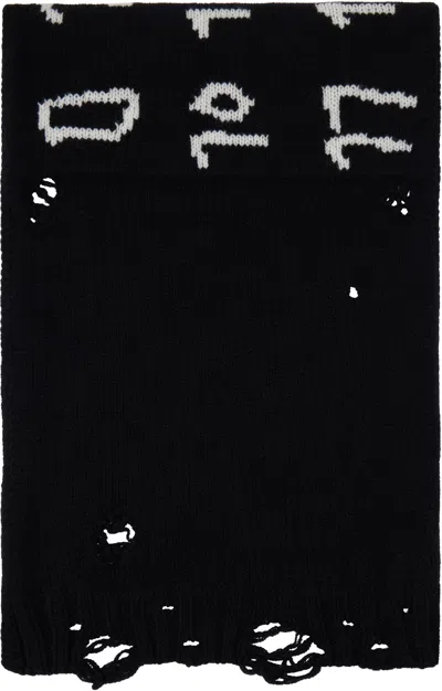 Mm6 Maison Margiela Black Numeric Scarf In 001j Black/white