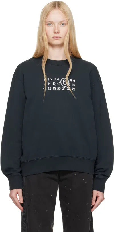Mm6 Maison Margiela Black Numeric Sweatshirt In 900 Black