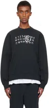 Mm6 Maison Margiela Black Numeric Signature Mm6 Sweatshirt In 900 Black