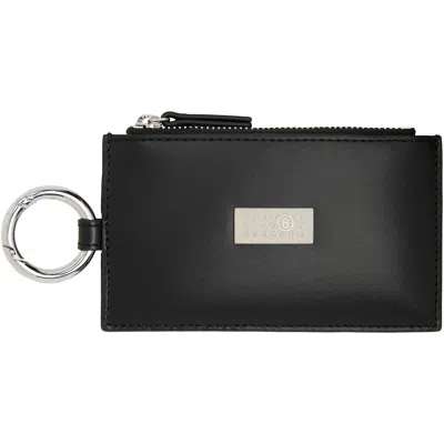 Mm6 Maison Margiela Black Numeric Zip Wallet In T8013 Black