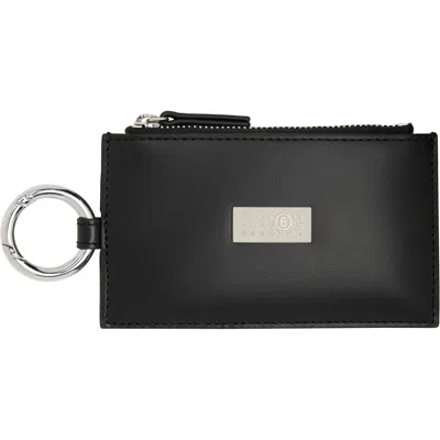 Mm6 Maison Margiela Black Numeric Zip Wallet In T8013 Black