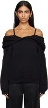 Mm6 Maison Margiela Mm6 By Maison Margiela Off-the-shoulder Cotton Sweatshirt In Black