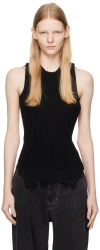 Mm6 Maison Margiela Black Open Back Tank Top In 900 Black