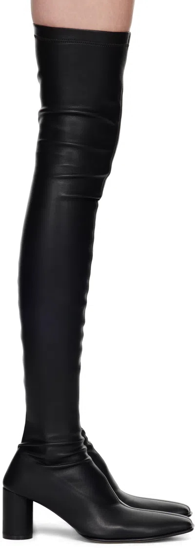 Mm6 Maison Margiela Black Over-the-knee Tall Boots In T8013 Black