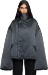 Mm6 Maison Margiela Black Oversized Padded Jacket In Black