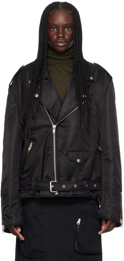 Mm6 Maison Margiela Black Padded Jacket In 900 Black