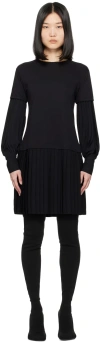 Mm6 Maison Margiela Black Paneled Minidress In 961 Black/black
