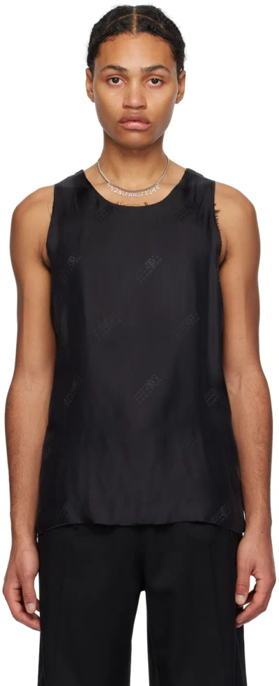 Mm6 Maison Margiela Black Paneled Tank Top In 961 Black