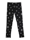 Mm6 Maison Margiela Black Pants With All-over Number Print In Viscose Blend Girl In Black