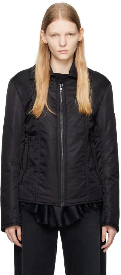 Mm6 Maison Margiela Black Patch Jacket In 900 Black