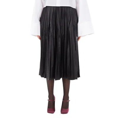 Mm6 Maison Margiela Black Pleated Midi Skirt