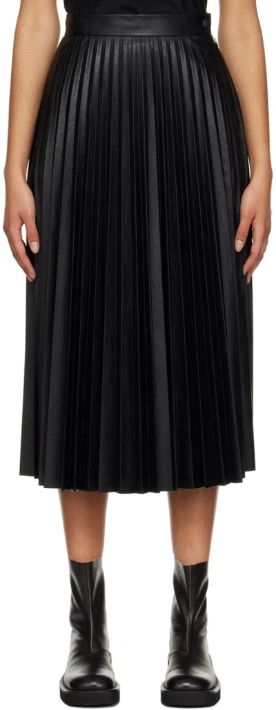 MM6 MAISON MARGIELA BLACK PLEATED MIDI SKIRT