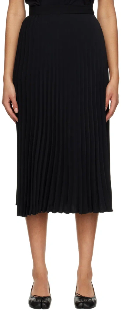 Mm6 Maison Margiela Pleated A-line Skirt In 900 Black