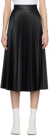 Mm6 Maison Margiela Pleated Faux Leather Midi Skirt In 900 Black