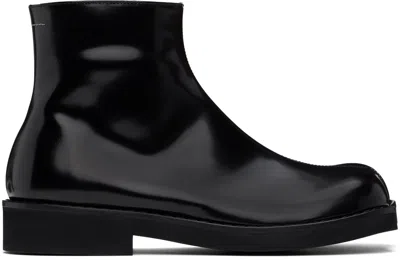 Mm6 Maison Margiela Mm6 By Maison Margiela Brushed Leather Trunk Boot In Black