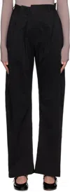 Mm6 Maison Margiela Black Poly-cotton Shirting Darting Trousers In 900 Black