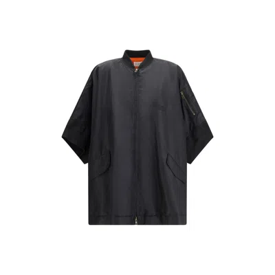 Mm6 Maison Margiela Black Polyamide Cloacks